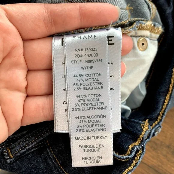 FRAME Denim Le High Skinny Slit Hem Skinny Jeans In Wythe - Picture 8 of 12